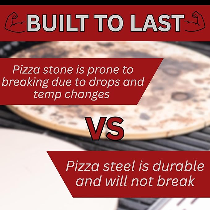 ThermiChef 14x20 Pizza Steel, 3/8" Thick, 30 lbs - Cooking Steel for Oven & Grill - Made in USA