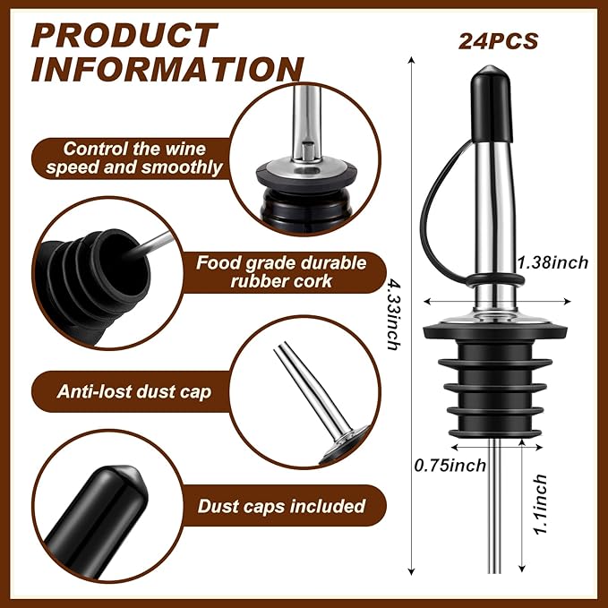 Mifoci Bar Glass Rimmer Bartender Tool with 12 Pcs Stainless Steel Classic Bottle Pourer Bar Caddy with 6 Compartment 1000 Pcs Coffee Cocktail Stirrers 200 Napkin (3 Tier,Multifunctional Acacia Wood)
