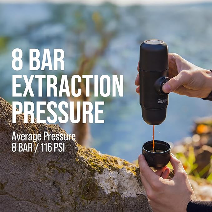 WACACO Minipresso GR, Portable Espresso Machine, Compatible Ground Coffee