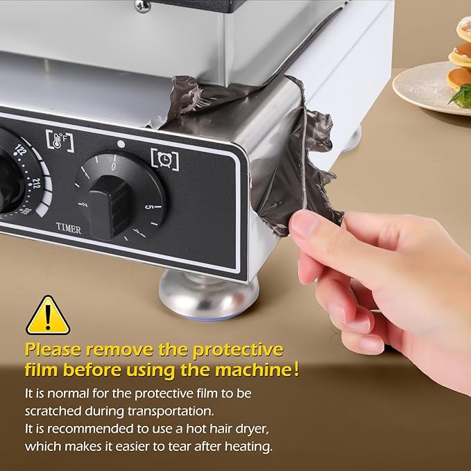 Dyna-Living Commercial Mini Pancake Maker 50PCS Dutch Pancake Maker 1600W Mini Pancakes Maker Machine, Restaurant Dorayaki Maker Stainless Steel Poffertjes Maker, Non-stick Coating