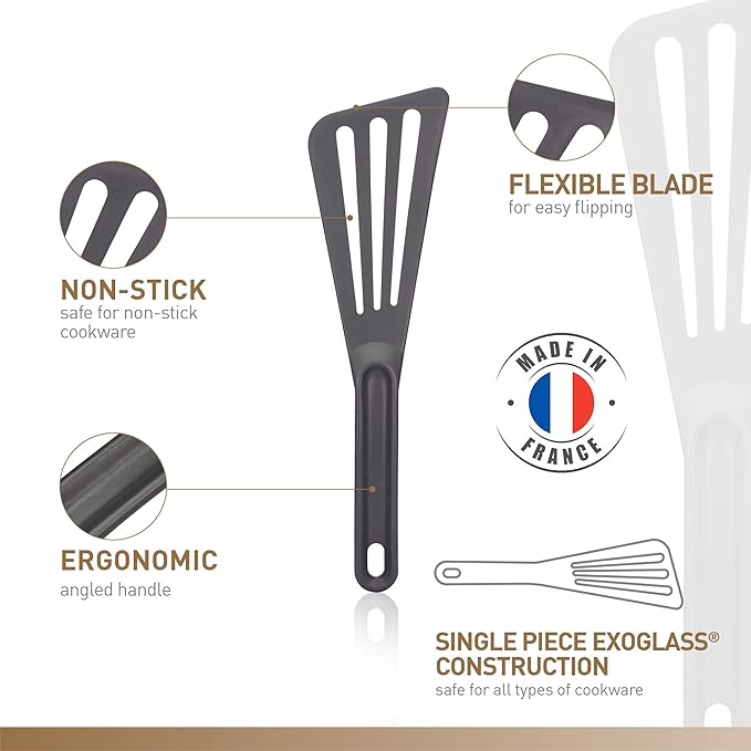 Matfer Bourgeat Exoglass® High Temperature Pelton Spatula, Grey