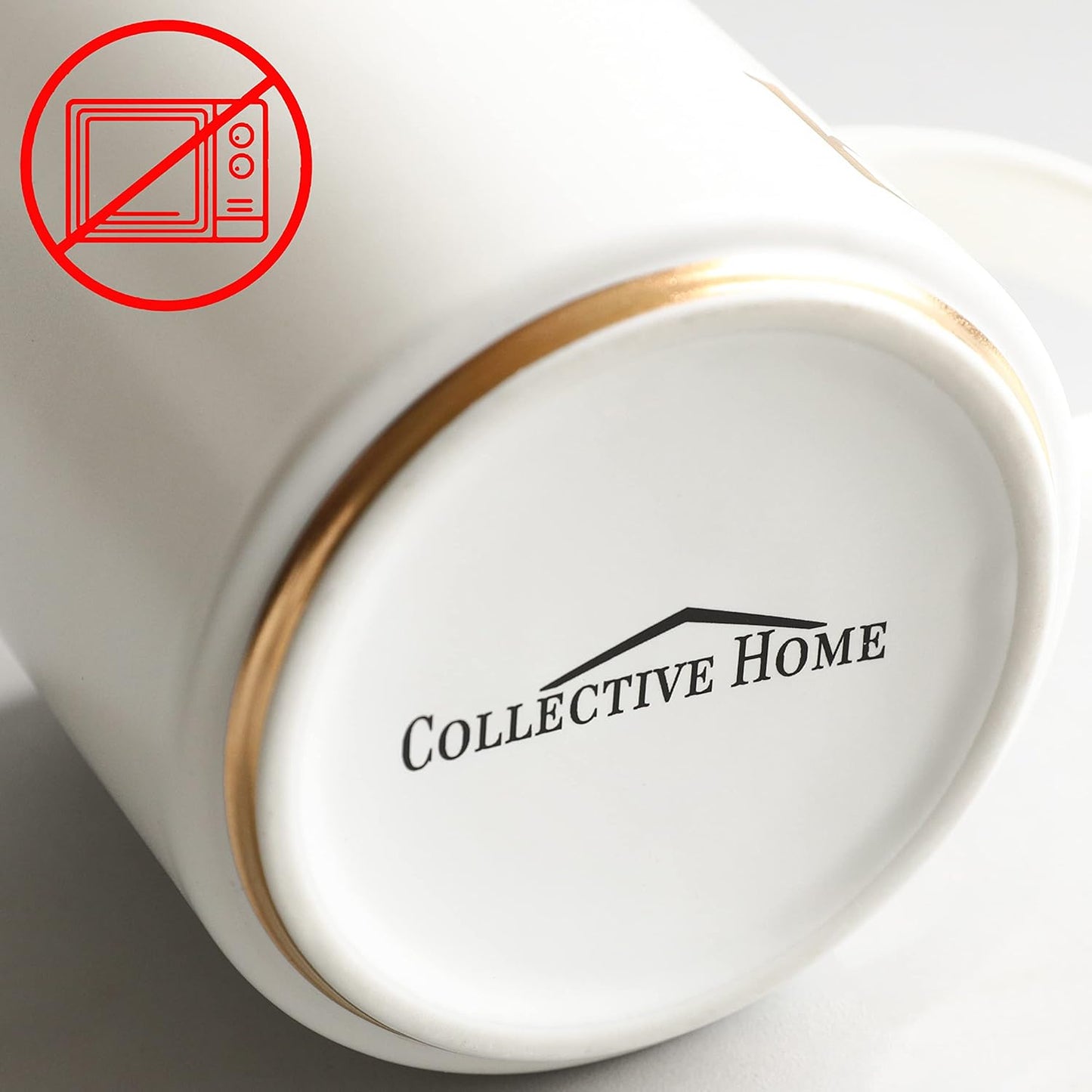 COLLECTIVE HOME - Monogram Ceramic Mugs, 15 oz Golden Initial Coffee Cups, Elegant Alphabet Tea Mugs, Elegant Personalized Mug with Gift Box, Unique Mug with Double Side Capital Letter (P)