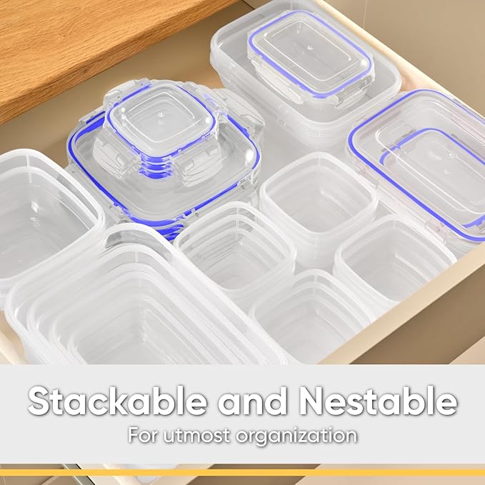 Superio Airtight Food Storage Container with Leakproof Lid, 14 Cups, 112 Oz- BPA Free Sealed Container for Kitchen, Pantry, Fridge, Clear, Deep