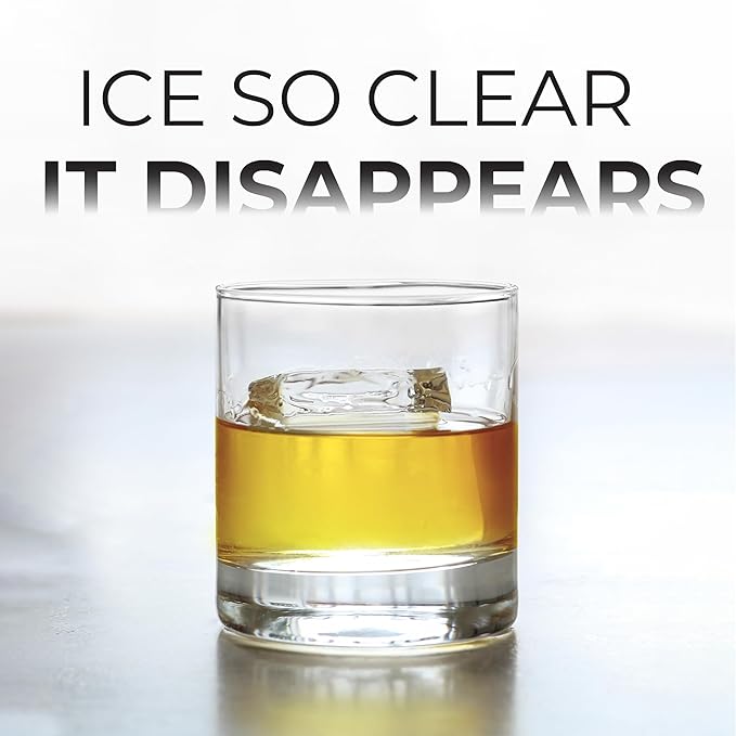 Crystal Clear Ice Maker Set – 2"x2"x2" Ice Cube Mold & Stackable Tray with Lid for Cocktails, Whiskey, and Drinks