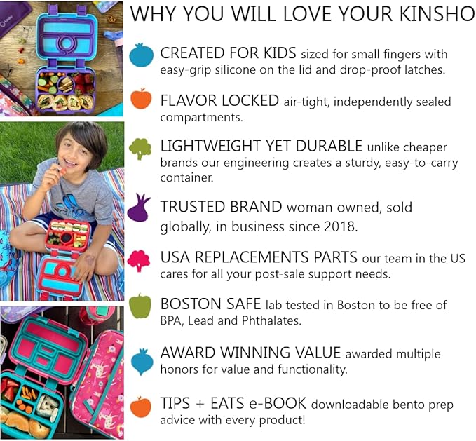 Bento Box Lunch Boxes for Kids Boys Girls, Snack Containers for Toddler Daycare, Pre-School Lunches, 4 Divided Compartments, Pink Unicorn + Blue Space Dinosaur 2 pack