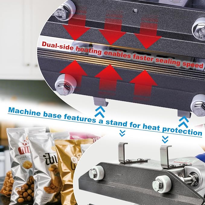 Crimp Heat Sealer, Mylar Bag Sealing Machine for Snack Bags Kraft Paper Bags Food Storage 16" FKR400