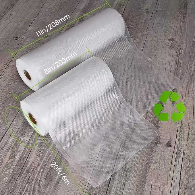 Vacuum Sealer Bags For Food:6 Rolls 11"x20' Commercial Grade BPA Free Bag Rolls Durable Customized Size Food Vac Bags for Storage and Sous Vide Cooking Puncture Prevention