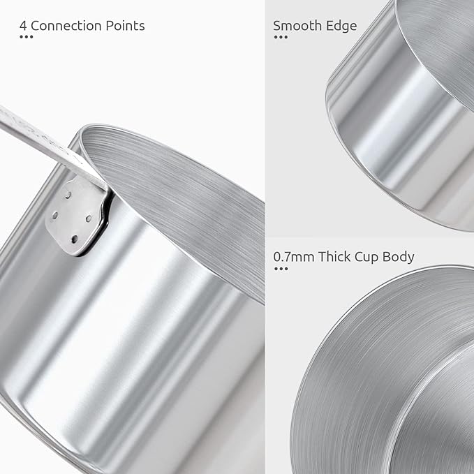 Measuring Cups and Spoons Set: U-Taste 18/8 Stainless Steel 10 Pieces Metal Stacking Kitchen Baking Cooking Food Measure Set 5 Cups 5 Spoons with Strengthened Weld Joints (Black, Upgraded Version)