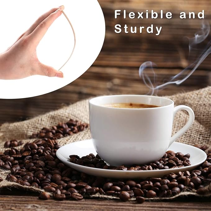 Wooden Coffee Stirrers 5.5" Coffee Stir Sticks 500 Pcs, Natural Birch Round End Thick Birch Wood Eco-Friendly Suitable for Coffee, Cocktail and Hot Drinks