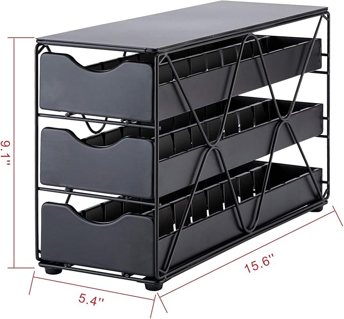 FlagShip for Nespresso Pod Holder Vertuo Pod Drawer Large Mullti Tier Coffee Pod Holder(3 Tier (60Pods Capacity))