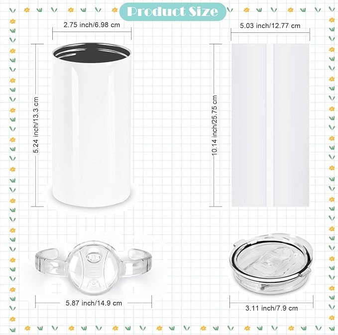 12 Oz Sublimation Sippy Cup Tumblers 8 Pack With Handle, Straight Sublimation Blanks Kids Tumbler, Stainless Steel Todder Water Bottle