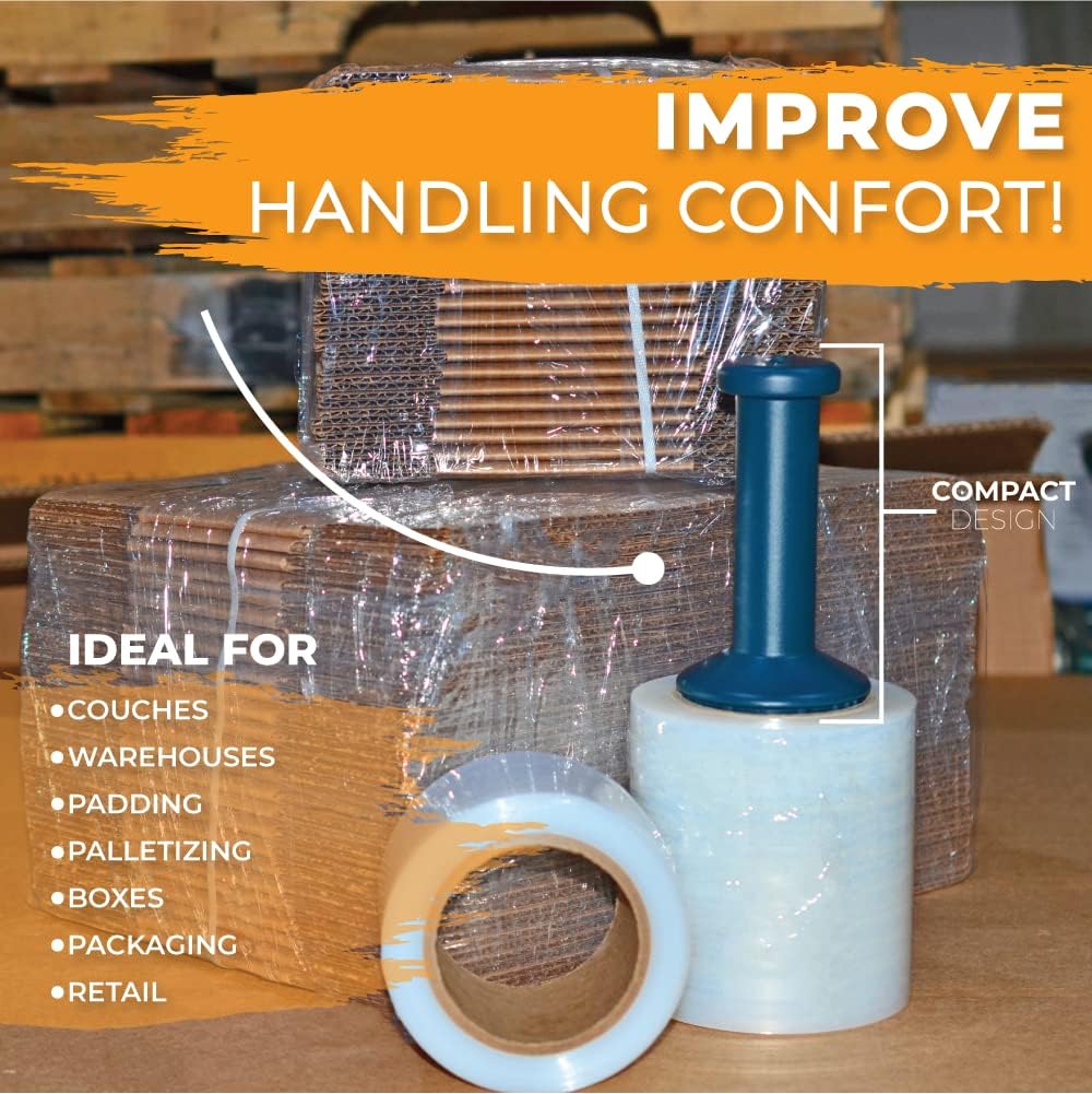 WOD SFD5 Industrial Mini Hand Stretch Wrap Film Plastic Dispenser - Used for Storage Moving, Pallet Wrap, Packaging, Wrapping: Fits 3 in Core (Pack of 1)