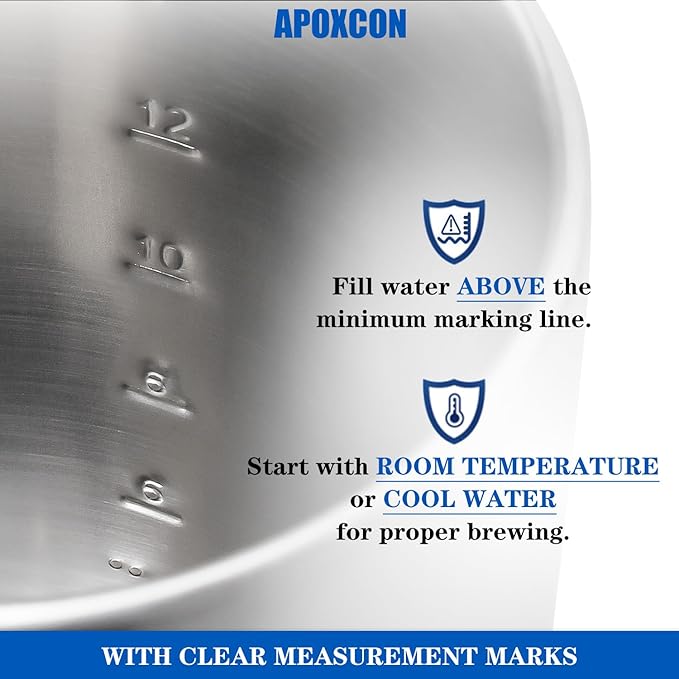 APOXCON Electric Coffee Percolator Stainless Steel Coffee Maker with Clear Brew Progress Tough Glass Knob and On/OFF Switch Classic Coffee Pot with Keep Warm & Cordless Serve No Aluminum (12 Cup)