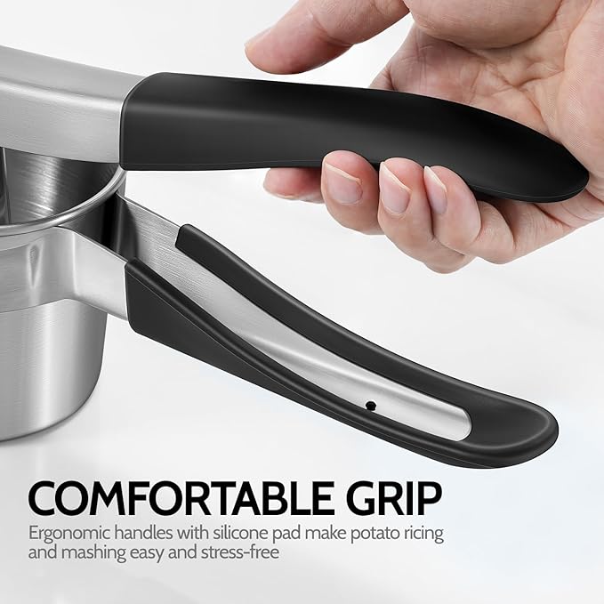 Potato Ricer, Sopito Upgraded Stainless Steel Potato Masher with 3 Interchangeable Discs, Heavy Duty Kitchen Tool Gadget