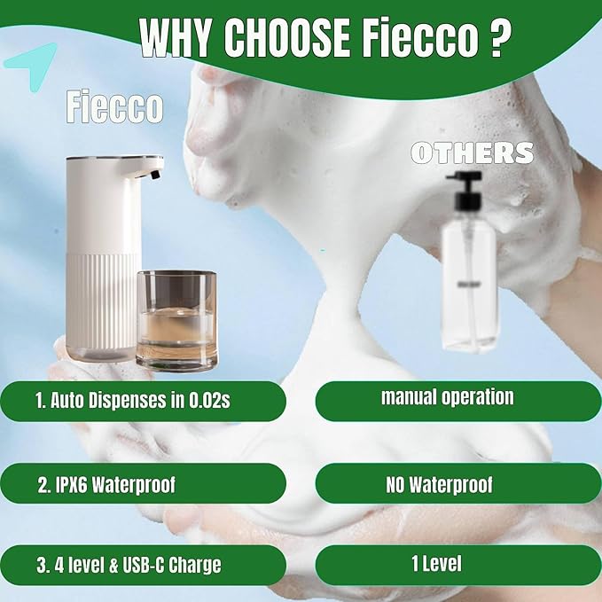 2Pack Automatic Soap Dispenser, Touchless Foaming Soap Dispenser Bathroom,Upgrade Hand & Dish Electric Dispenser 4-Level Adjustable Waterproof Wall Mount Kitchen Auto Soap Pump for Thin & Thick Liquid