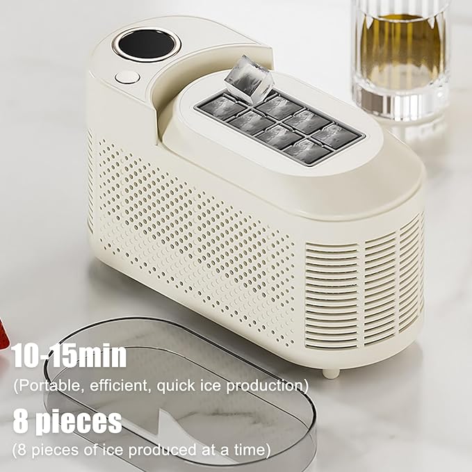 mini Ice Maker Machine Counter Top for Home, Portable Small Clear Ice Cube Maker, ce Ready in 10 Mins, Low Noise & Energy Saving, Easy to Clean (Purple Standard)