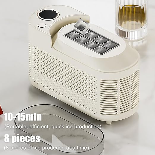 mini Ice Maker Machine Counter Top for Home, Portable Small Clear Ice Cube Maker, ce Ready in 10 Mins, Low Noise & Energy Saving, Easy to Clean (White #Name?)
