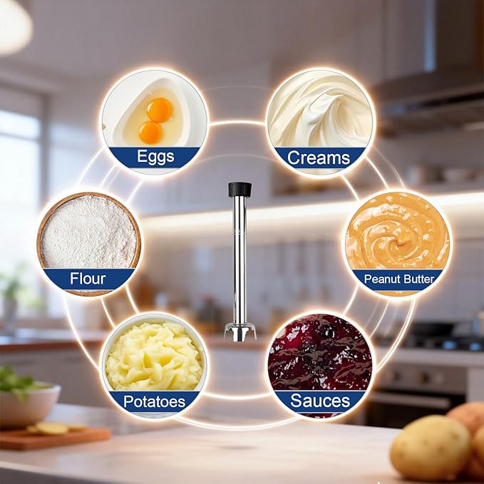 VONCI 22inch Commercial Immersion Blender Detachable Shaft, 500W & 750W Compatible, Stainless Steel Removable Shaft.