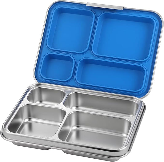 Alphatool 41oz Large Stainless Steel Lunch Box for Big Kids & Teenager- 4 Compartments, Bento Box for School Office, Dishwasher Safe