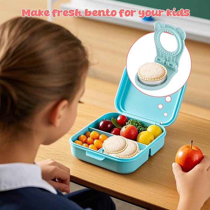 Sandwich Cutter and Sealer, Crustless Round Shaped Cutters for Kids Lunch, Sandwich Maker Peanut Butter and Jelly Crustless Bread for Kids Children Boys Girls (Blue)