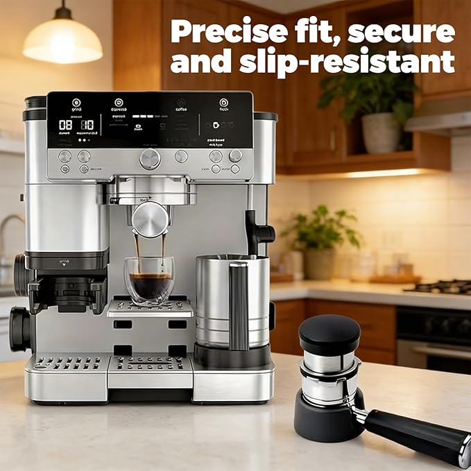 Silicone Coffee Tamper Base Compatible with Ninja Espresso Machine ES601& Es701, for Handheld Portafilter Support Stand, Tamping Station Handheld Portafilter Support Stand, Space-Saving(Black)