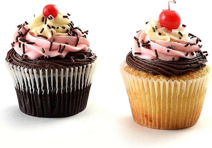 1500 Jumbo Cupcake Muffin Liners 2 1/4" X 1 7/8" | Large Tall White Fluted Baking Cups Cupcake Liners