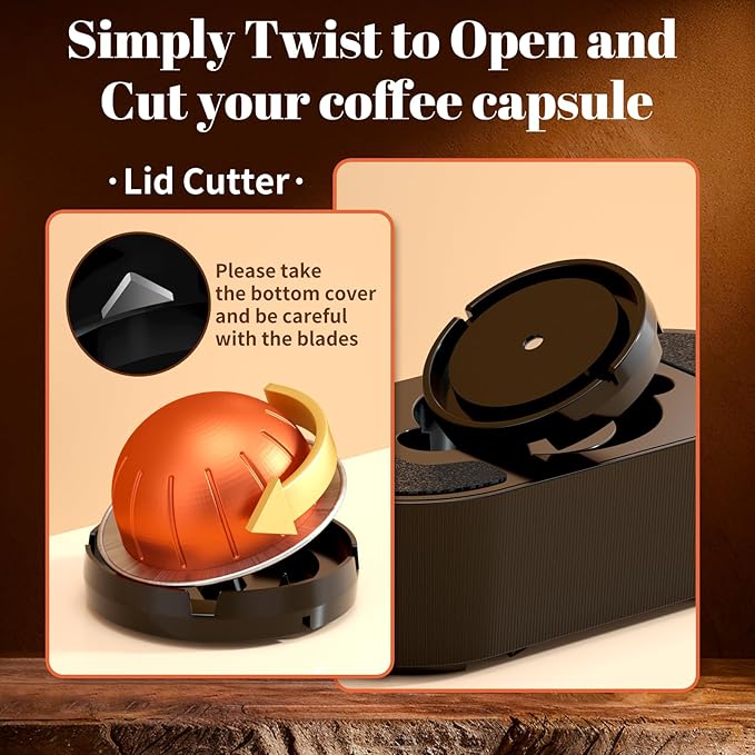 Reusable Coffee Pods Kit Compatible for Nespresso Vertuoline Pods, Refill Dual Pods Kit with Upgrade Lid Opener, 52 Pcs Aluminum Foil Seals Lids for Nespresso VertuoPlus Espresso Machine(No pods)