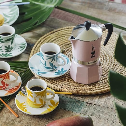 Bialetti Moka Express Rainbow (Pink, 6 Cups)