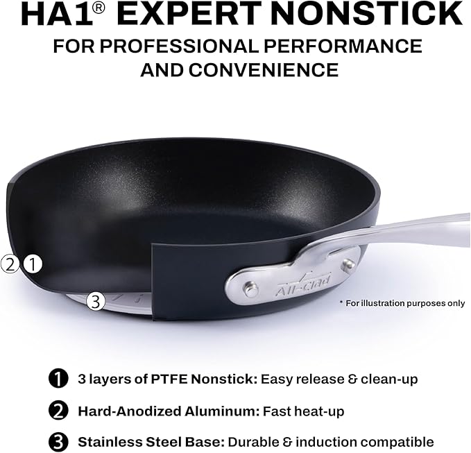 All-Clad HA1 Expert Hard Anodized Nonstick Square Grill Pan For Stovetop 11x11 Inch Oven-Safe Up to 500°F, Grilling, Professional Cookware, Dishwasher-Friendly, Oven-Safe Up to 500°F, Black