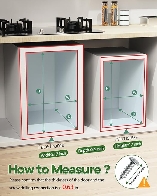 Dual Pull Out Trash Can Under Cabinet, Door Mount & Pull Handle Twin-Mode, Pull-Out Garbage Holder, Under Sink Pull-up Kit with Soft-Close Slides, for Kitchen, Sink, Drawer(Bin Not Included)