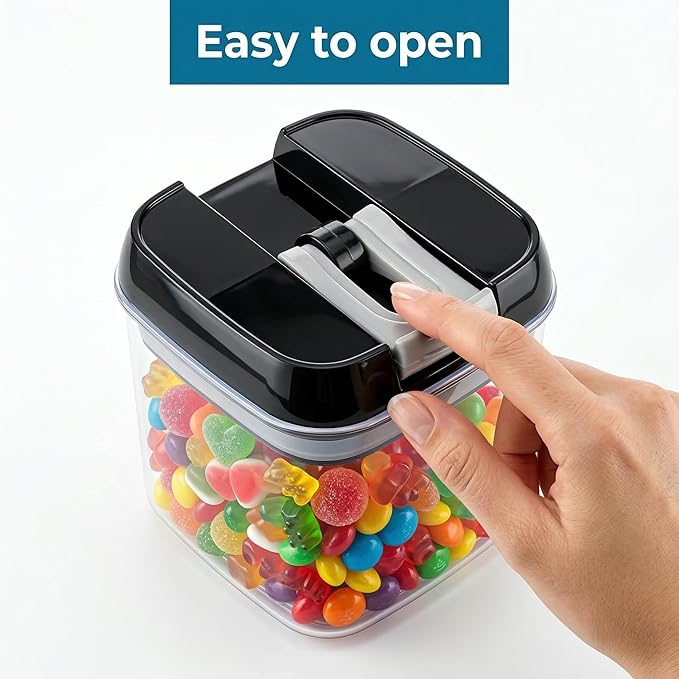 OMIO Airtight Food Storage Containers 5-Pack, BPA-Free Stackable Kitchen Canisters for Pantry Organization – Perfect for Cereal, Grains, Flour, Sugar, Snacks (1.9L, 1.2L, 0.8L x2, 0.5L)
