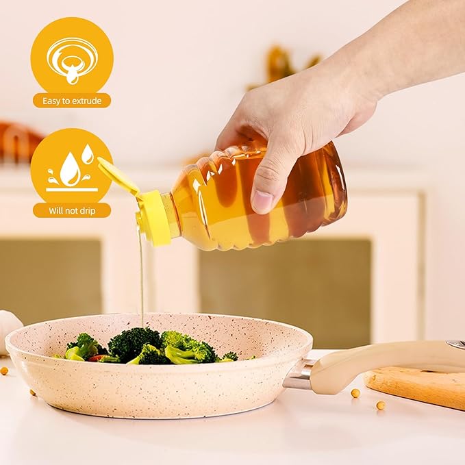 24 Pack Honey Bottle, Honey Bottles Squeeze 16 oz,With LeakProof Flip-Top Caps,Refillable Honey Plastic Jars,Plastic Honey JarsFor Storing And Dispensing.