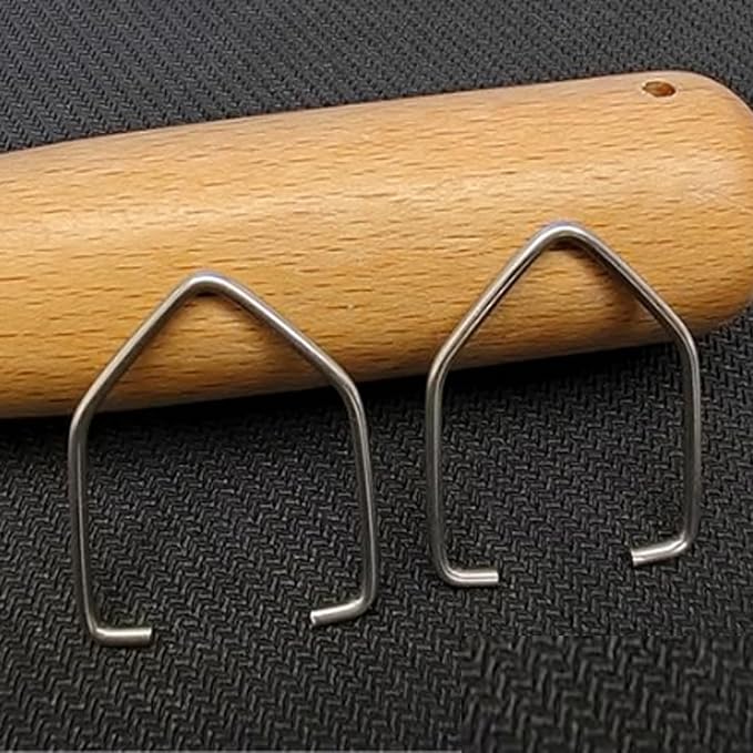 10 Pack Wooden Spoons Hook Attachement Wooden Utensil Handle Hanging Hooks Jump Ring Clasp for Wood Kitchen Utensil Set Bamboo Cooking Spoons Natural Teak Kitchen Pan Toolset Utensil Hanger