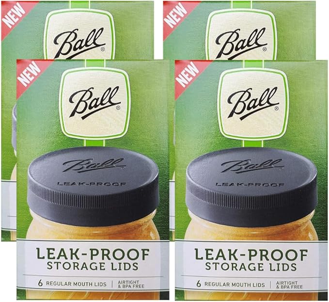 Ball Mason Jar Leak-Proof Lids, Regular Mouth, 6 CT (Pack of 4)