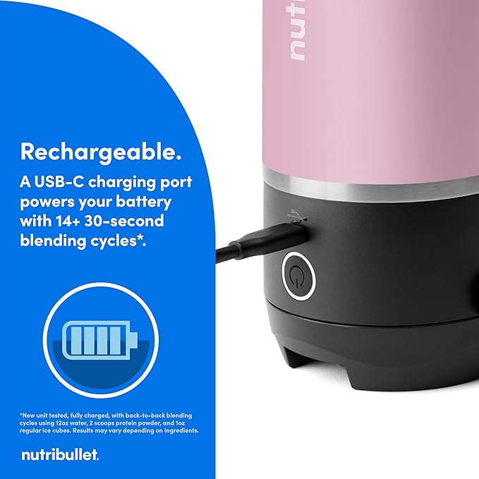 nutribullet Flip Portable Blender with Insulated Cup, Lavender, NBPB50350LAV