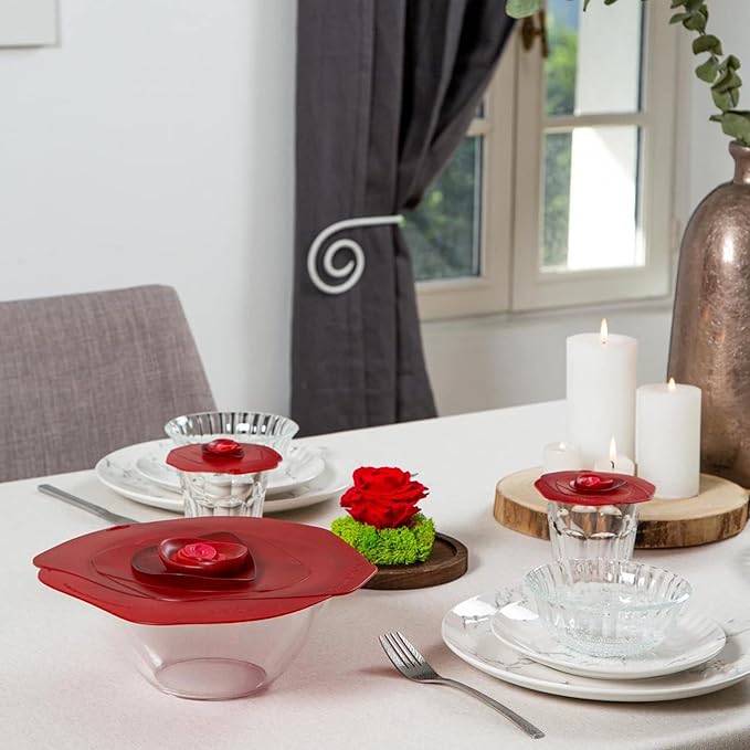 harles Viancin - Rose Silicone Lid for Food Storage and Cooking - Airtight Seal on Any Smooth Rim Surface - BPA-Free - Oven, Microwave, Freezer, Stovetop and Dishwasher Safe (8 Inch Fuschia Rose)