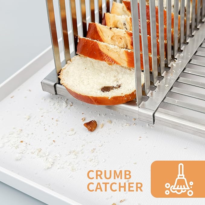 Adjustable Bread Slicer Guide for Homemade Bread with Stainless Steel Material & Blade - Precision Cutting for Home Kitchen, Baking - Ideal for Bread Lovers and Home Cooks