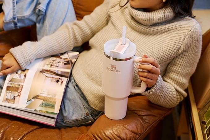 STANLEY Quencher H2.0 Tumbler with Handle and Straw 64 oz | Flowstate 3-Position Lid | Cup Holder Compatible for Travel | Insulated Stainless Steel Cup | BPA-Free | Blue Sky