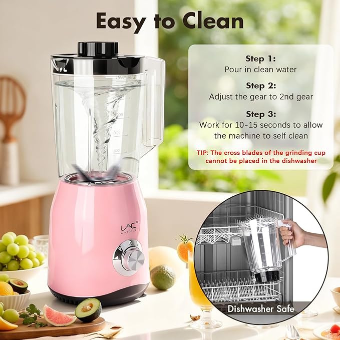 Blender for Smoothies,300W Personal Blender and Grinder Combo for Kitchen with a 54oz Portable Smoothie Cups,Shakes,Juices,Frozen Drinks and a 12oz Coffee Cup with Seal Cover (Pink)