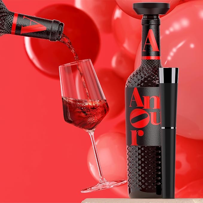Wine Stopper | Preserve Flavors 8+Weeks | Top-notch Wine Bottle Stopper (Black)