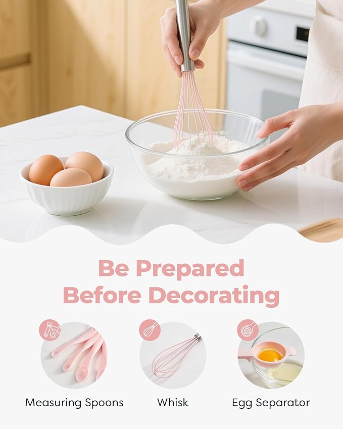 Kootek 158PCs Cake Decorating Kit, Baking Supplies Tools - Includes Cake Stand Turntable, 64 Icing Piping Tips Set, 2 Frosting Spatulas, 3 Scrapers, 50+2 Pastry Bags, Coupler, Video Tutorial, Booklet