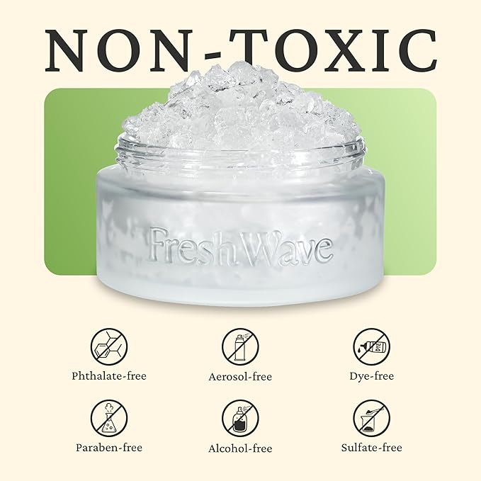 Fresh Wave Odor Removing Gel Eco-Refill, 63 oz. Original Scent | 2 Empty Refillable Glass Jars | 2 Room Set