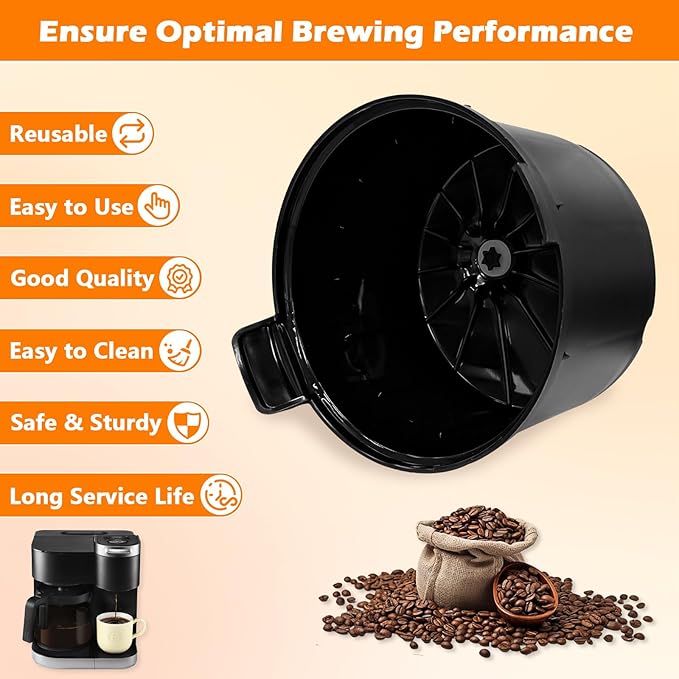 Brew Basket Replacement for K-Duo Single Serve & Carafe Coffee Maker (ONLY Gen 1, NOT Fit K-Duo Essentials or Other Machine), Coffee Maker Brew Filter Basket