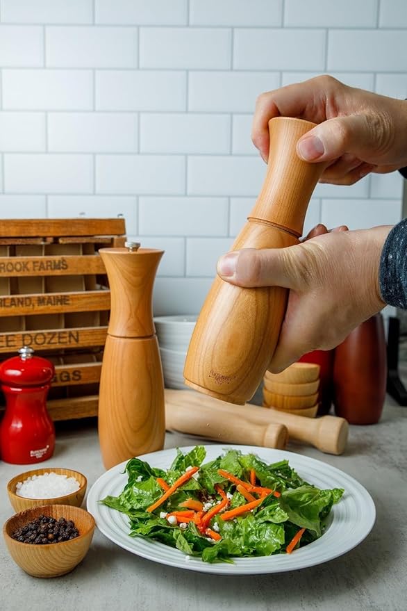 Fletchers' Mill Border Grill Pepper Mill, Cinnabar - 8 Inch, Adjustable Coarseness Fine to Coarse, MADE IN U.S.A.