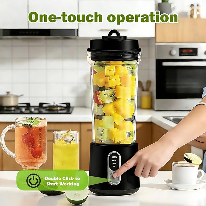 Portable Blender for Smoothies Personal Blender: 500ML Electric Juicer 300 Watt Small Blenders for Shakes and Smoothies Portable juicer for Baby Food Travel, Beach Office Sports