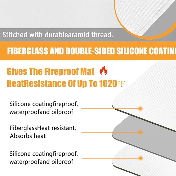 Heat Proof Mat 21x24in, Wide Hot Pads for Counter Top Heat Protection, Under Oven and Air Fryer Mat, Appliance Protector