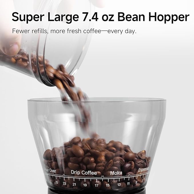 HIBREW G3 Coffee Grinder Electric, 40mm Conical Burr with 31 Adjustable Settings, Anti-Static & Double-Layer Air Blower, Fits 51/54/58mm Portafilters, Barista-Grade for Espresso/Pour Over/Drip Coffee