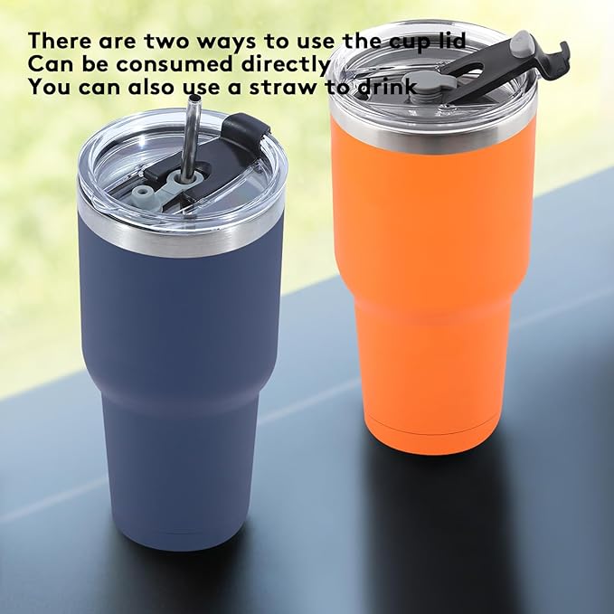 16 Pack 30oz Insulated Tumbler with Lids and Straw, Stainless Steel Travel Coffee Tumbler,Powder Coated Travel Mug (Mixed color)