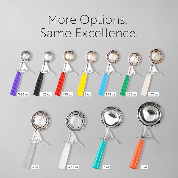 Restaurantware 0.86 Ounce Portion Scoop, 1 Trigger Release Stainless Steel Cookie Scoop - With Orchid Handle, Stainless Steel Disher, For Portion Control, Cookie Dough, Cupcake Batter, Or Ice Cream