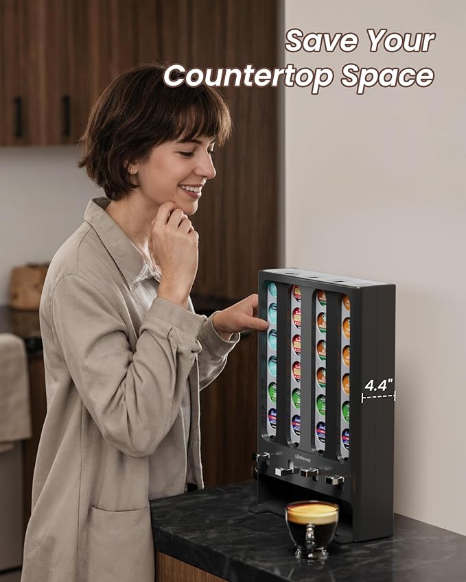 LifeMoreasy K Cup Holder Creative Coffee Pods Storage Stand Vending-Style K Pod Dispenser K Cup Organizer for 28 Pods